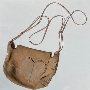 Gucci Suede Leather Heart Bag